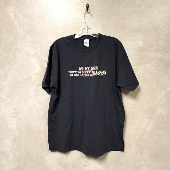 Vintage Unisex 2001 Black  "At My Age" Humor Shirt Size Large - Picture 3 of 5
